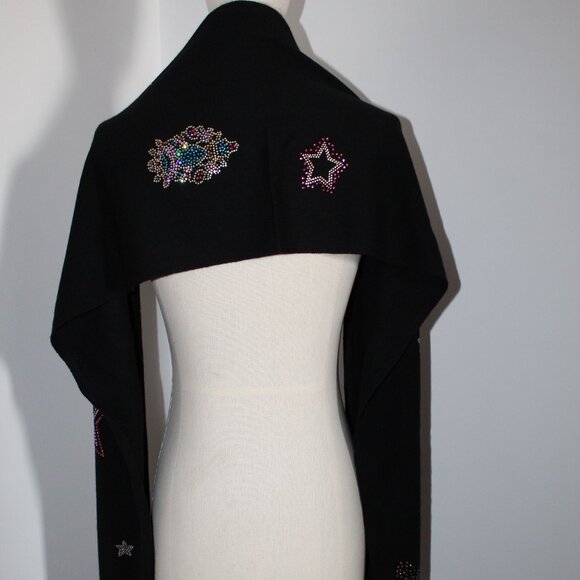 NWT Johnny Was Biya JWLA 3J Workshop Ladie Rhinestone Scarf Knit Wool Cashmere - Picture 4 of 8